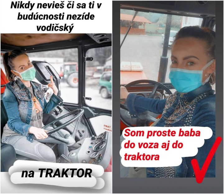 Zuzanita na traktore
